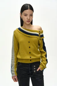 DRAPED SHAWL KNIT TOP thumb 4
