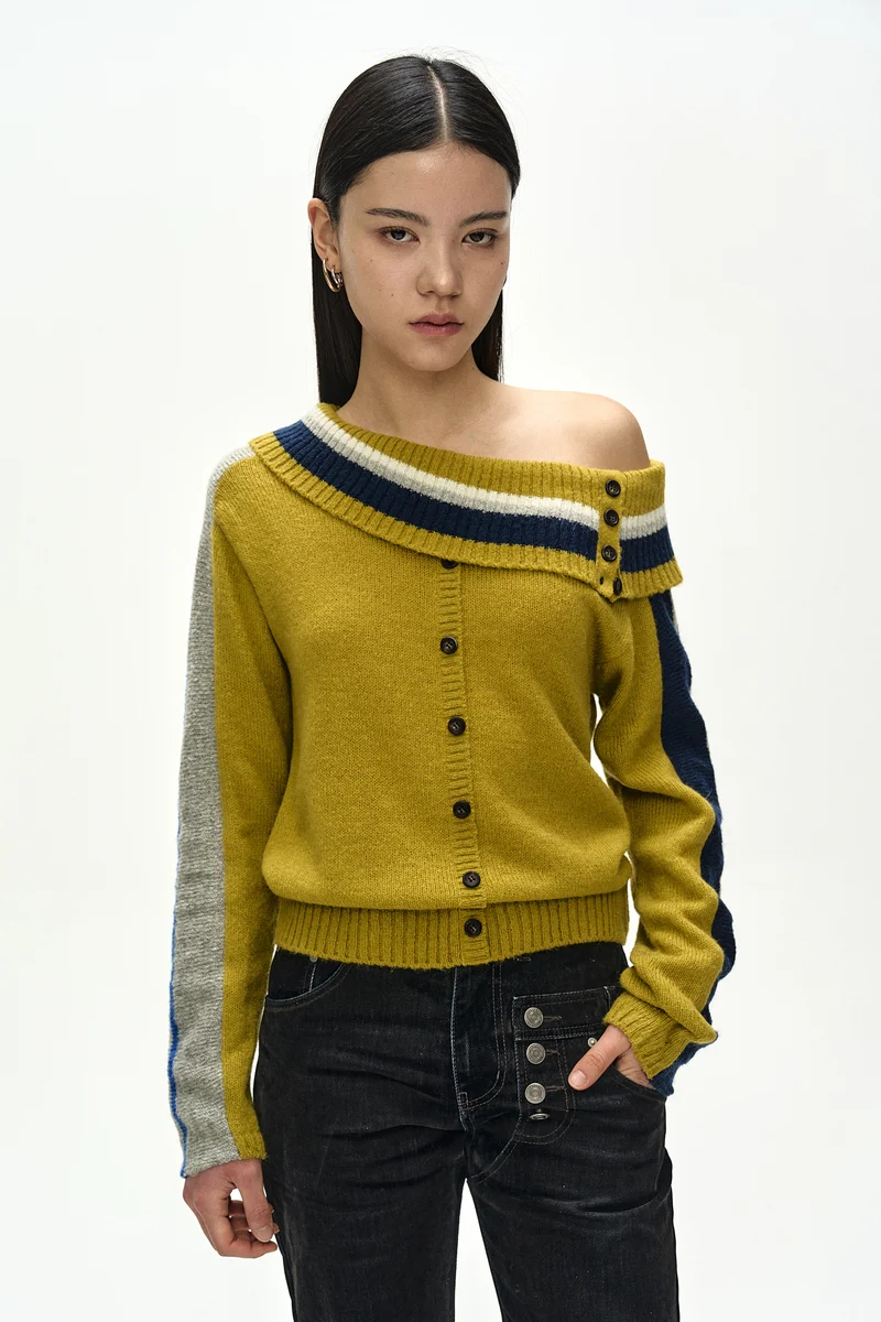 DRAPED SHAWL KNIT TOP 4