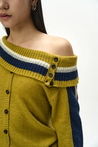 DRAPED SHAWL KNIT TOP thumb 5