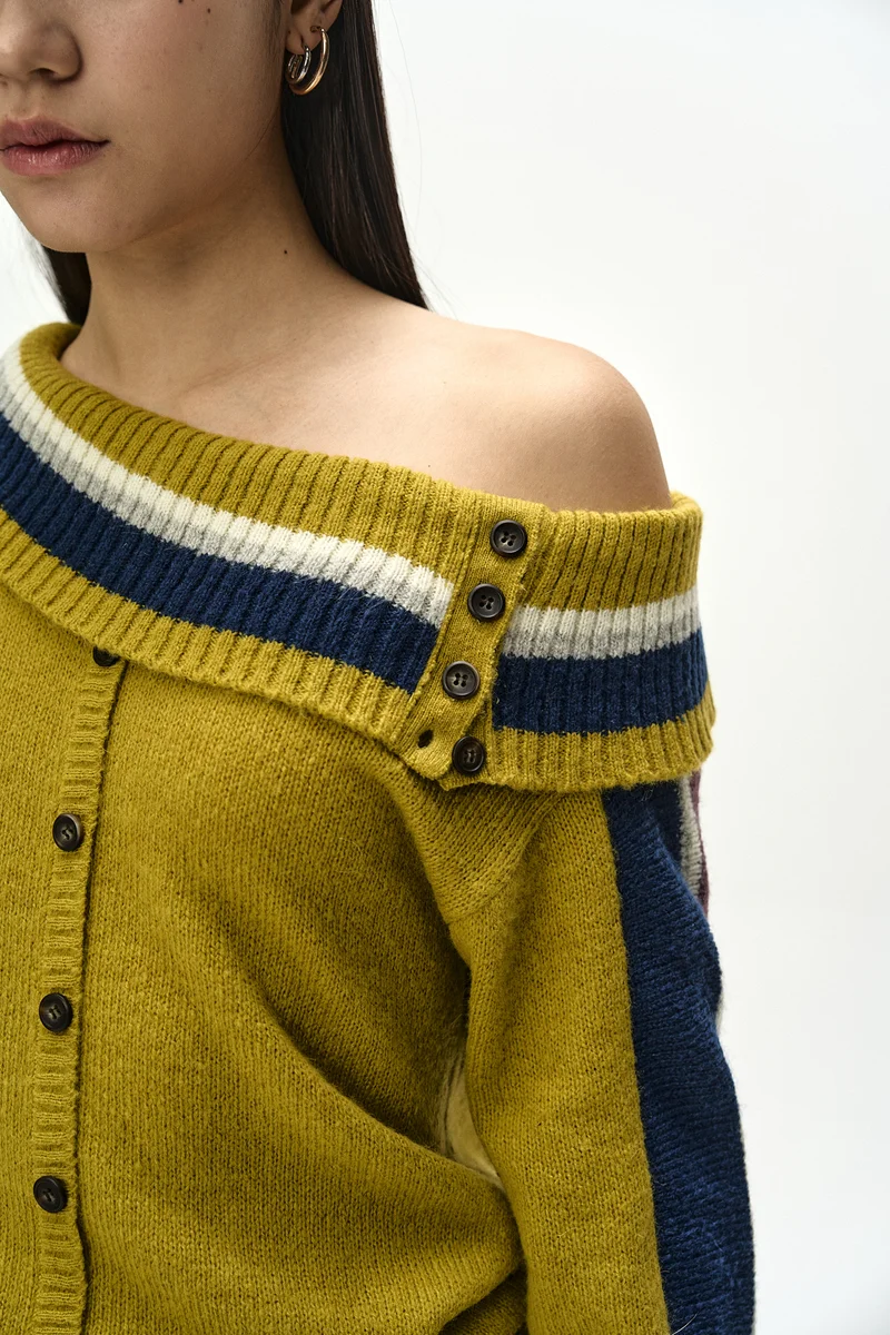 DRAPED SHAWL KNIT TOP 5
