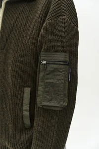 DOUBLE LAYERED QUARTER ZIP-UP SWEATER thumb 7