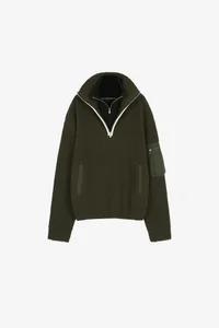 DOUBLE LAYERED QUARTER ZIP-UP SWEATER thumb 10