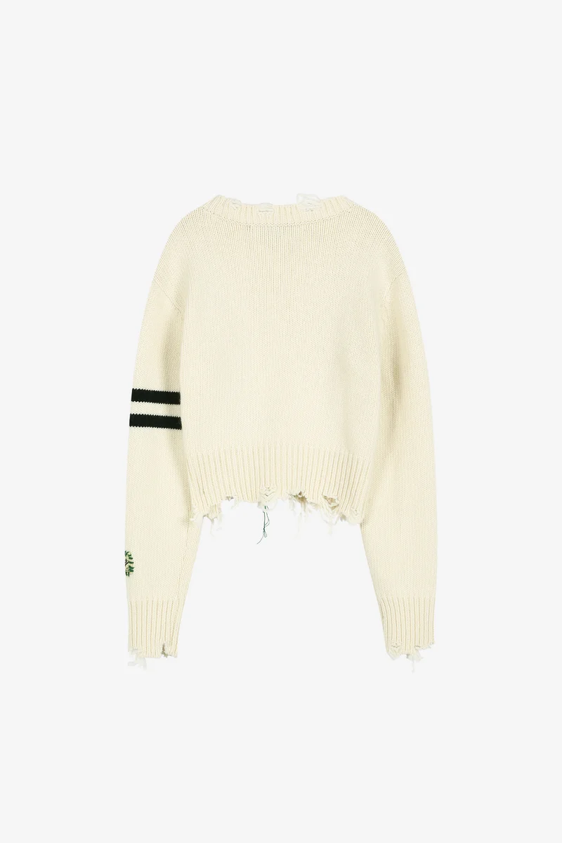 (ESSENTIAL) DISTRESSED VARSITY PATCH SWEATER 8