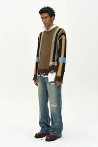LAYERED STRIPE INTARISA CREW NECK SWEATER thumb 2
