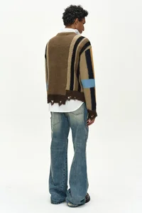 LAYERED STRIPE INTARISA CREW NECK SWEATER thumb 3