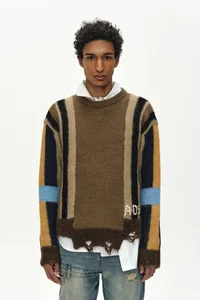 LAYERED STRIPE INTARISA CREW NECK SWEATER thumb 4