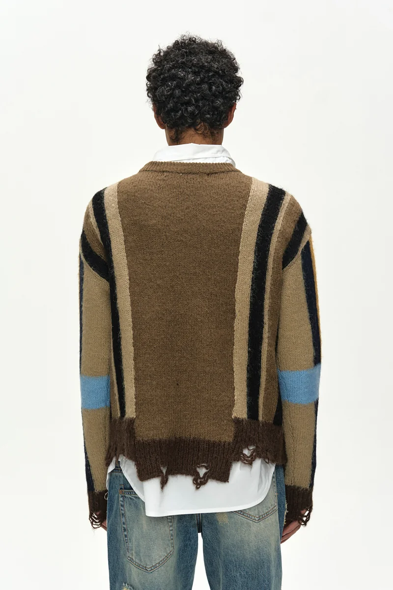 LAYERED STRIPE INTARISA CREW NECK SWEATER 5