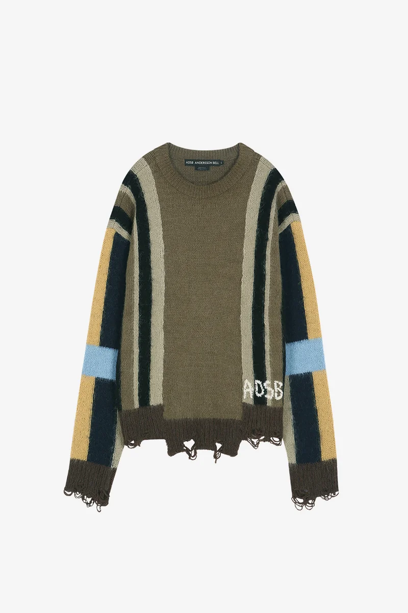 LAYERED STRIPE INTARISA CREW NECK SWEATER 6