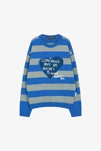 26 BOY'S HEART MESSAGE CREW-NECK SWEATER