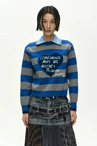 26 GIRL'S HEART MESSAGE CREW-NECK SWEATER thumb 1