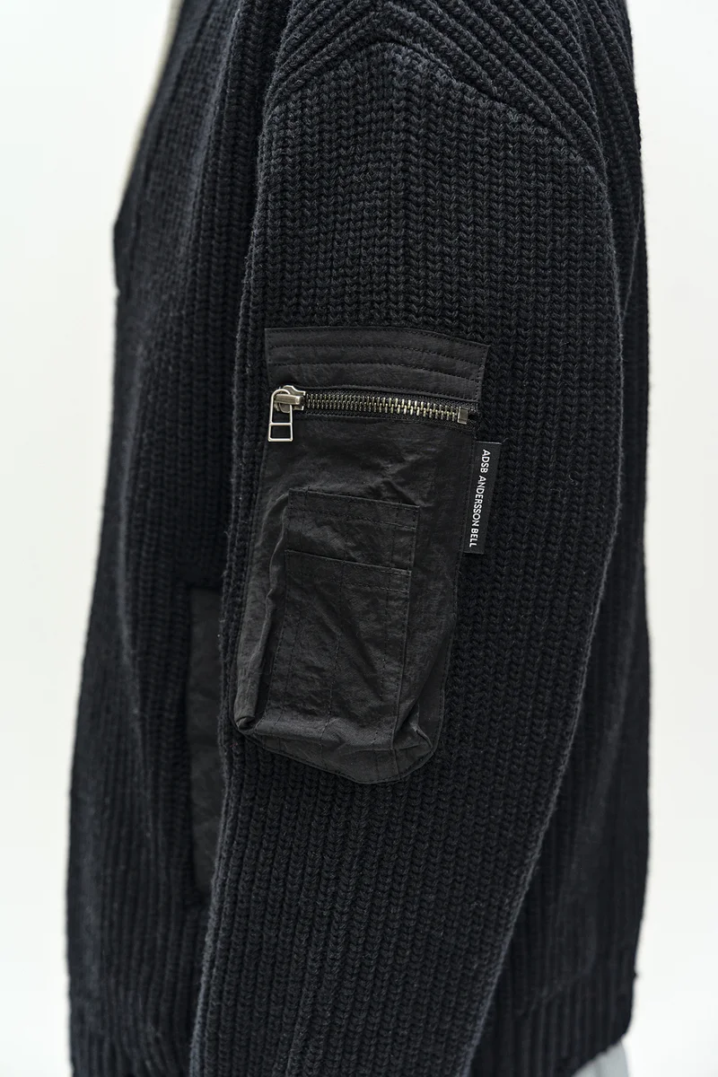 DOUBLE LAYERED QUARTER ZIP-UP SWEATER 7