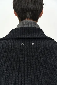 DOUBLE LAYERED QUARTER ZIP-UP SWEATER thumb 8