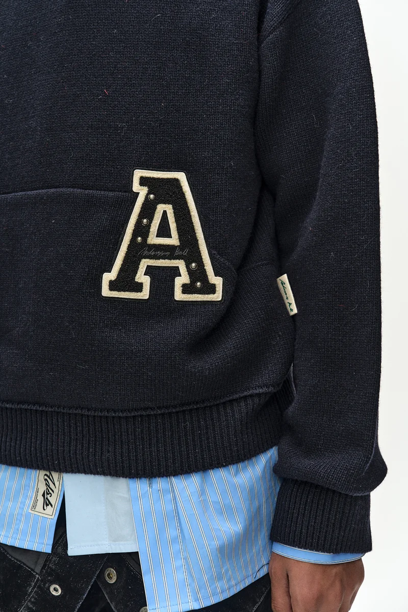 (ESSENTIAL) UNISEX VARSITY PATCH HOODIE 8