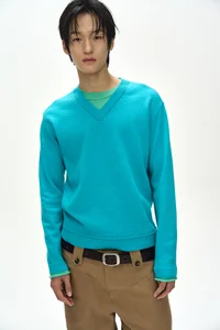 UNISEX LAYERED V-NECK SWEATER thumb 1