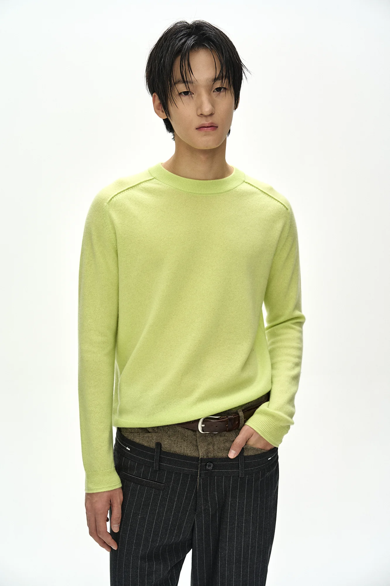 ANDERSSON BELL SHANE CASHMERE CREW-NECK SWEATER LEMON