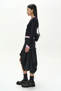 LAYERED SHIRT CUFF KNIT TOP thumb 2