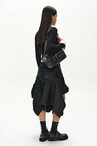 LAYERED SHIRT CUFF KNIT TOP thumb 3