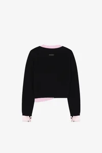 LAYERED SHIRT CUFF KNIT TOP thumb 9