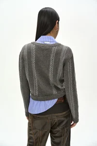 SHIRT INSERT V-NECK SWEATER thumb 4