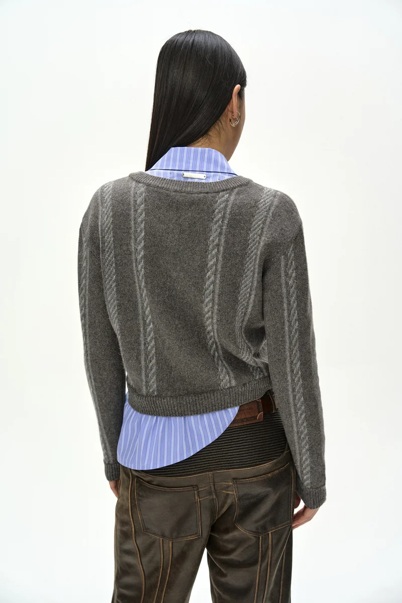 SHIRT INSERT V-NECK SWEATER 4