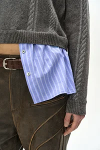 SHIRT INSERT V-NECK SWEATER thumb 6