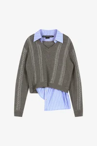 SHIRT INSERT V-NECK SWEATER thumb 9