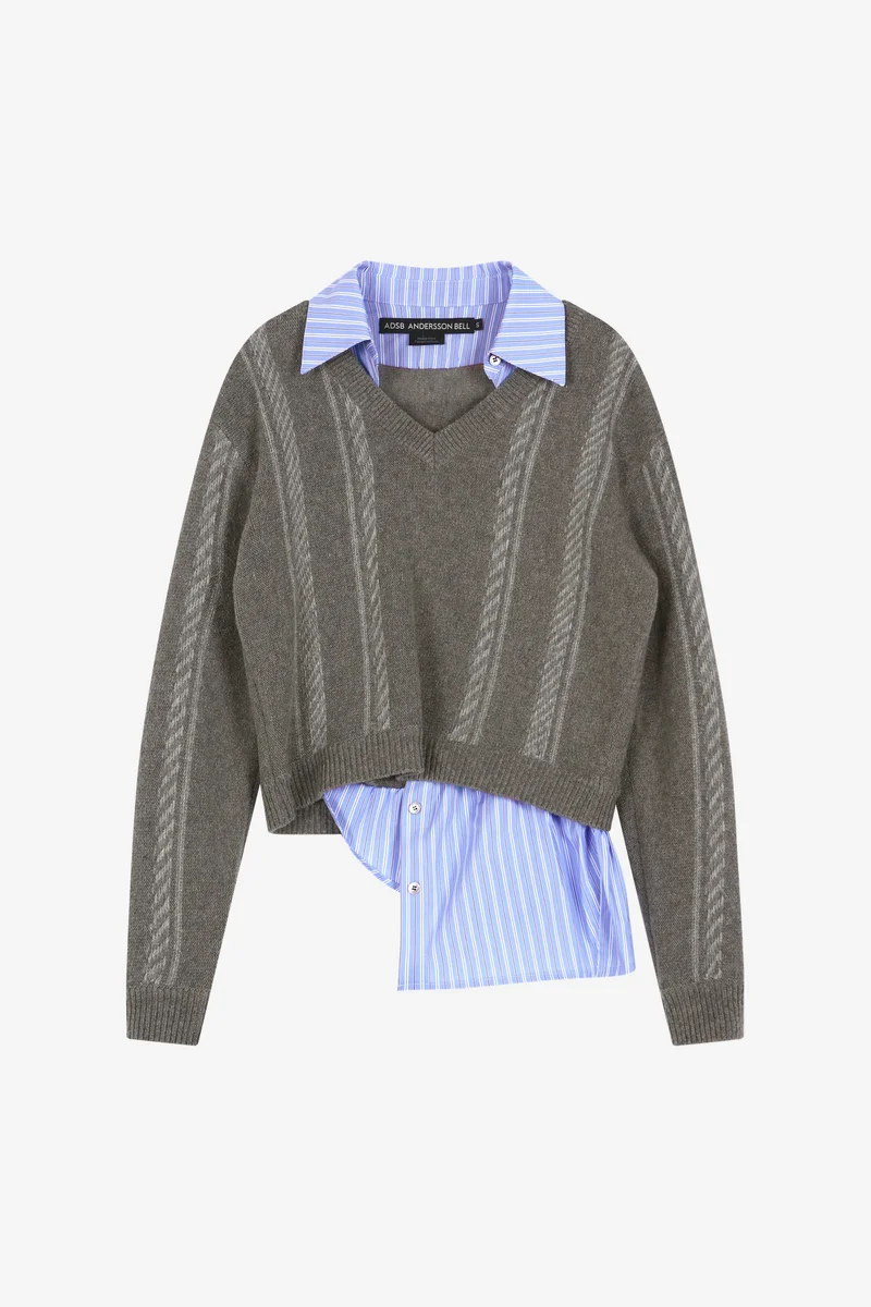 SHIRT INSERT V-NECK SWEATER 9