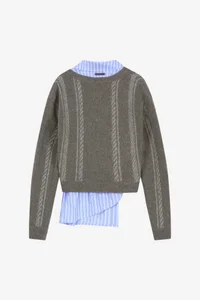 SHIRT INSERT V-NECK SWEATER thumb 10