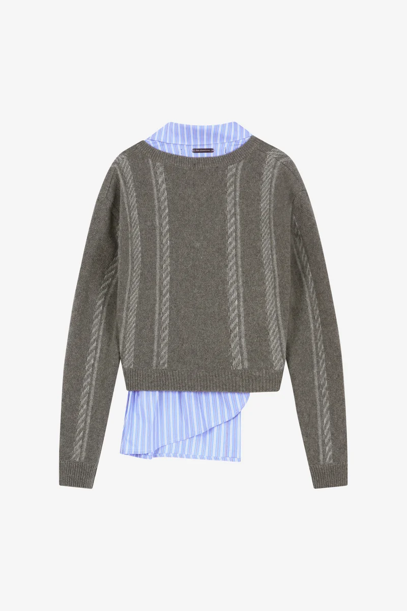 SHIRT INSERT V-NECK SWEATER 10