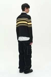 LAYERED COLLAR PITT STRIPE POLO SWEATER thumb 4