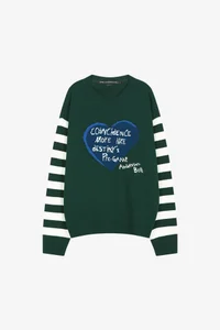 26 BOY'S HEART MESSAGE CREW-NECK SWEATER