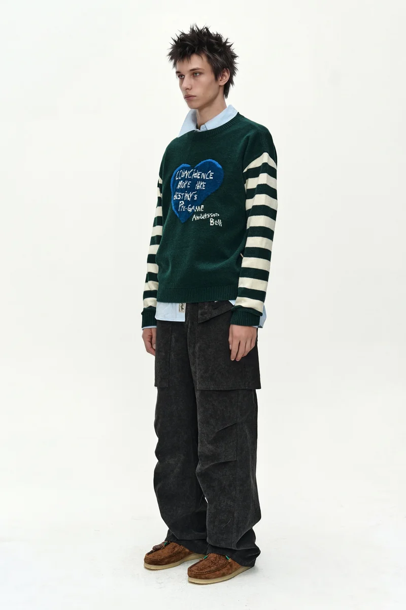 26 BOY'S HEART MESSAGE CREW-NECK SWEATER 2