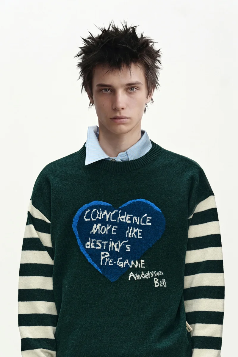 26 BOY'S HEART MESSAGE CREW-NECK SWEATER 4