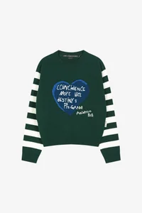26 GIRL'S HEART MESSAGE CREW-NECK SWEATER
