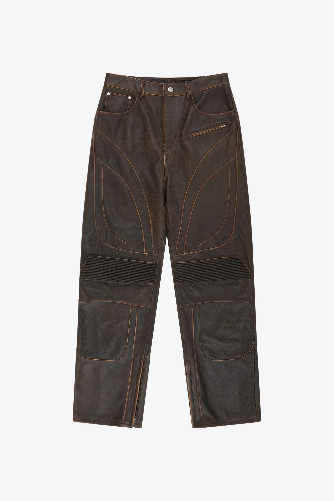 た*ゆ様 2000年代アンハーゲンANNHAGENデザインパンツ LEATHER ARTICULATED PANEL JEANS-ANDERSSON BELL-125400 | WORKSOUT