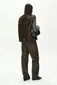 LEATHER ARTICULATED PANEL JEANS thumb 3
