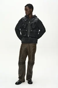 LEATHER ARTICULATED PANEL JEANS thumb 4