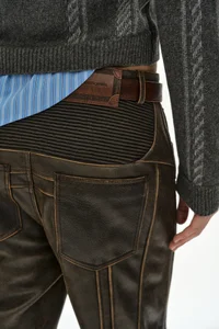 LEATHER ARTICULATED PANEL JEANS thumb 10