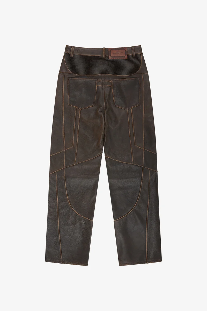 LEATHER ARTICULATED PANEL JEANS 15