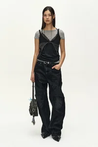 UNISEX RODEO BIKER WIDE-LEG JEANS thumb 3