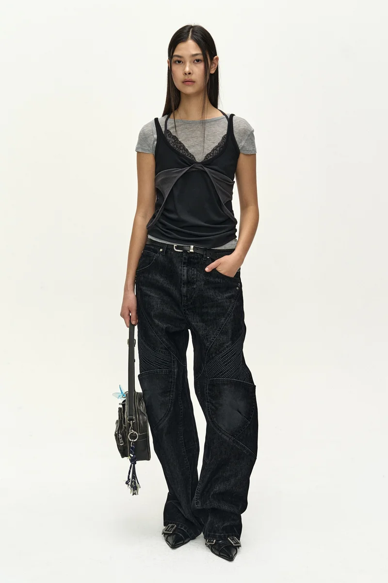 UNISEX RODEO BIKER WIDE-LEG JEANS 3
