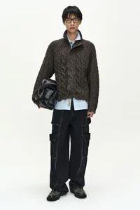 BELT LAYERED CARGO WIDE-LEG JEANS thumb 1