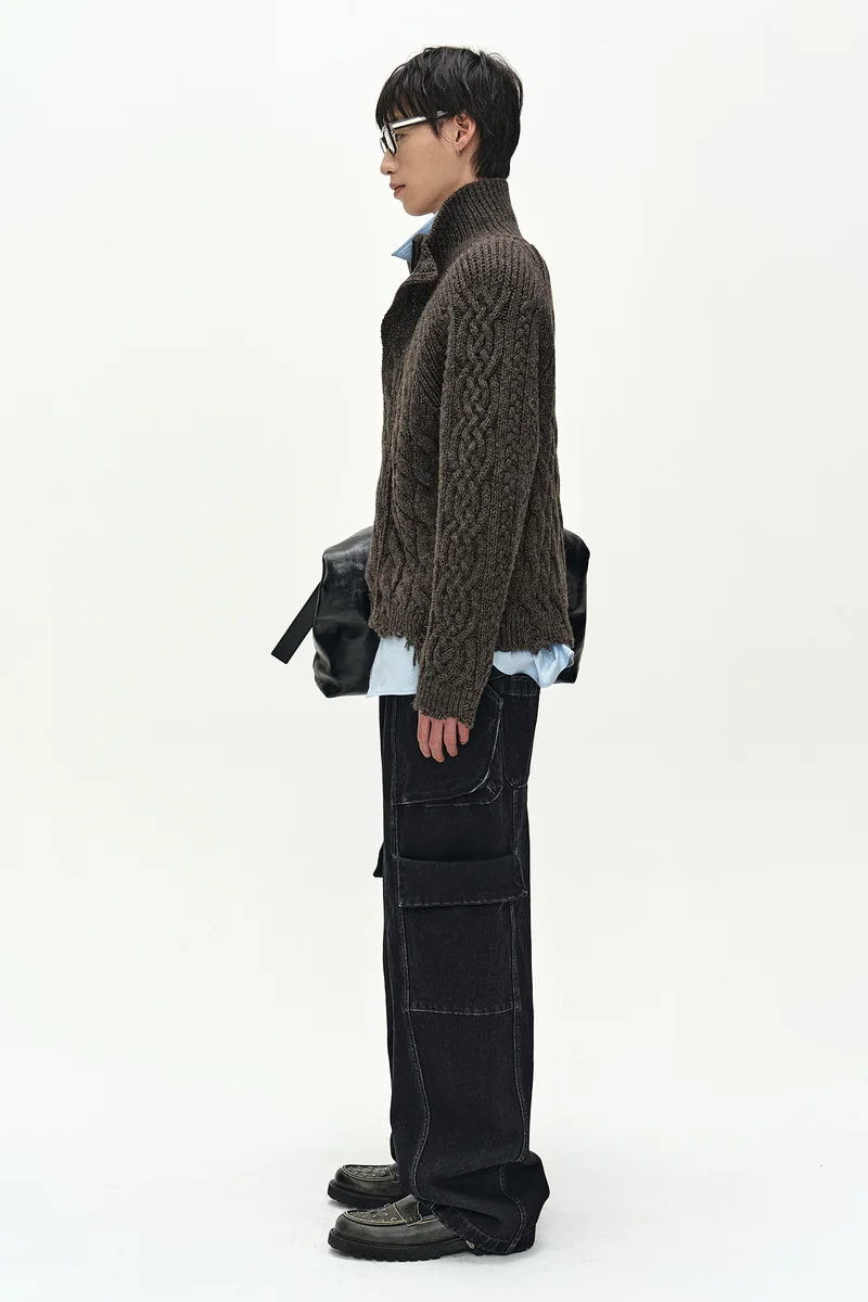 BELT LAYERED CARGO WIDE-LEG JEANS 2