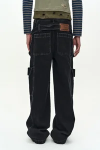 BELT LAYERED CARGO WIDE-LEG JEANS thumb 6