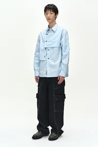 BELT LAYERED CARGO WIDE-LEG JEANS thumb 11