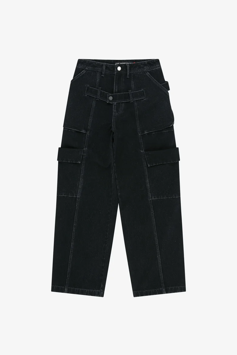 BELT LAYERED CARGO WIDE-LEG JEANS 13