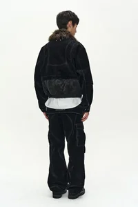 FLOCK VELVET DOUBLE WAIST WIDE-LEG JEANS thumb 4