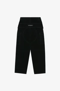 FLOCK VELVET DOUBLE WAIST WIDE-LEG JEANS thumb 12