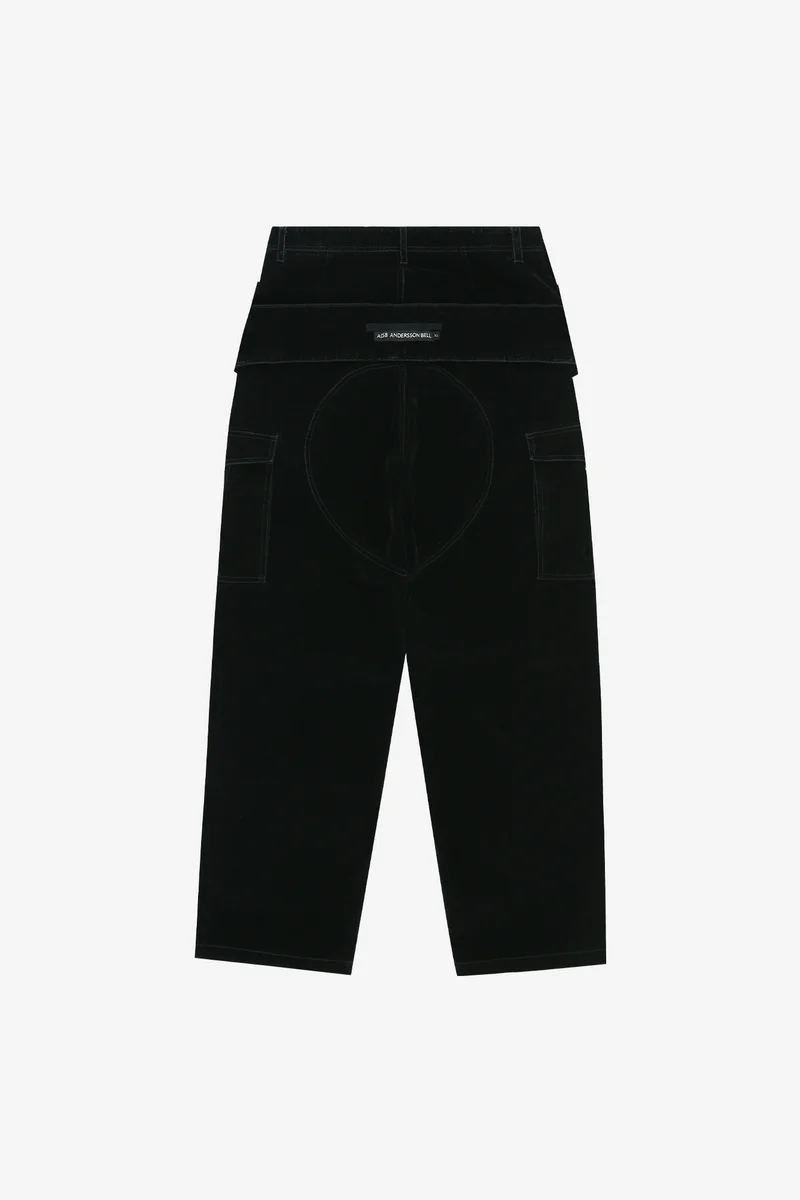 FLOCK VELVET DOUBLE WAIST WIDE-LEG JEANS 12