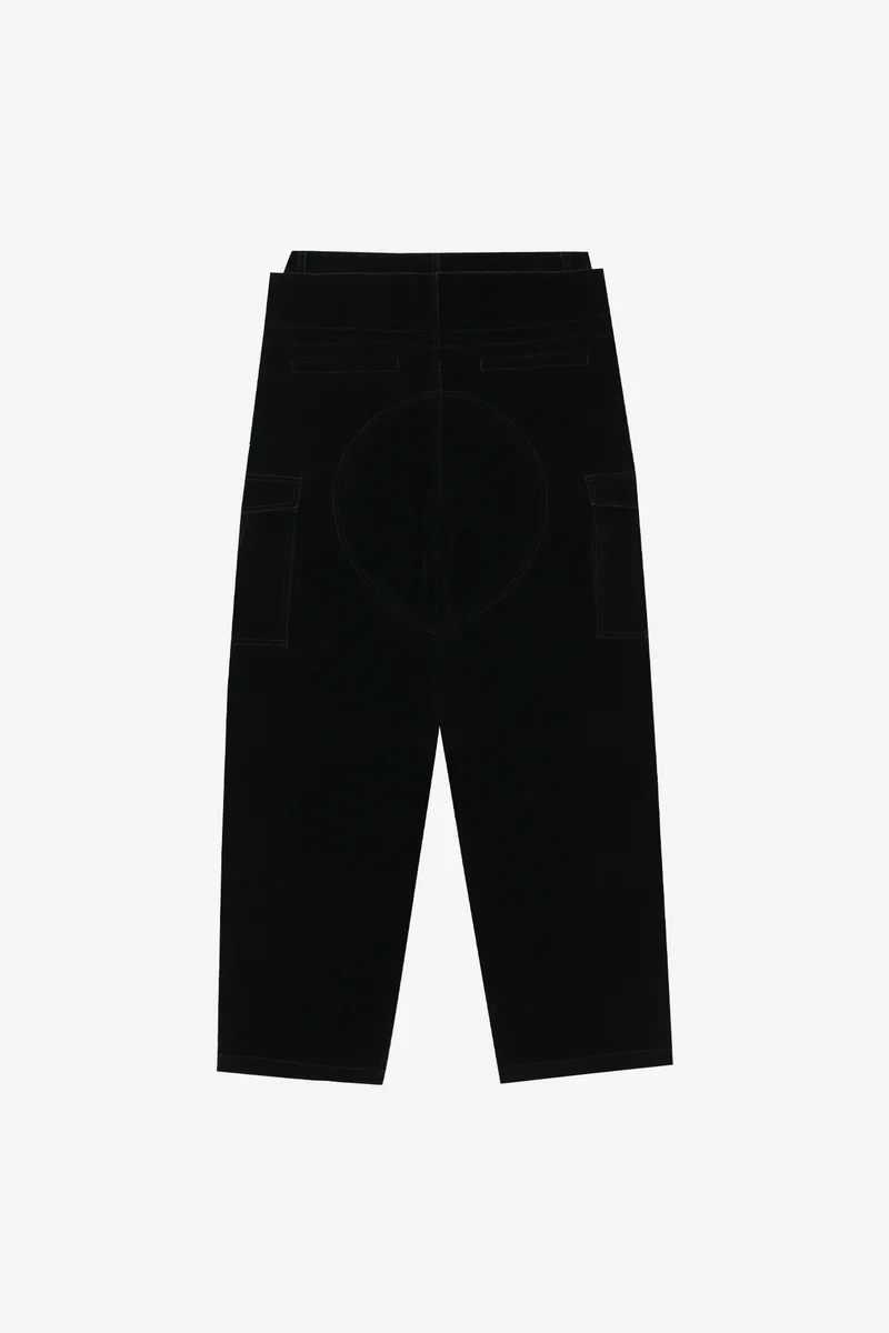 FLOCK VELVET DOUBLE WAIST WIDE-LEG JEANS 14